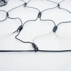 Светодиодная сеть 2х2 м, чёрный провод, ПВХ, тёплый белый, без мерцания