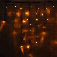 Гирлянда Бахрома (Айсикл), 220 В, 3x0.9 м, чёрный провод, каучук (резина), тёплый белый, без мерцани