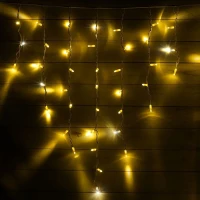 Гирлянда Бахрома (Айсикл), 220 В, 3x0.9 м, чёрный провод, каучук (резина), белый, без мерцания