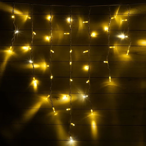 Гирлянда Бахрома (Айсикл), 220 В, 3x0.9 м, чёрный провод, каучук (резина), белый, без мерцания