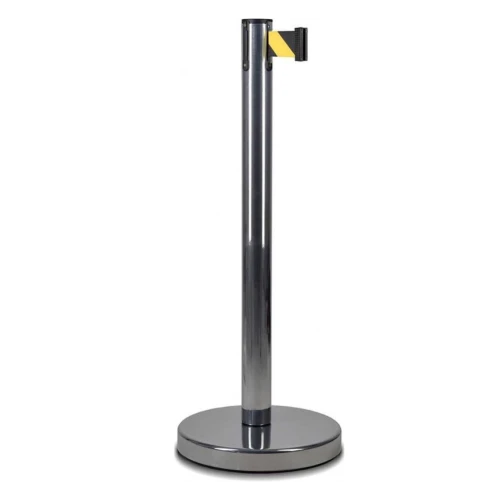 Стойка ограждения с лентой 3 м BSLN-326333 CHROMEred/white или yellow/black