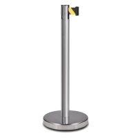 Стойка ограждения c лентой 2 м, материал AISI304 PSLN-226322 red/white или yellow/black