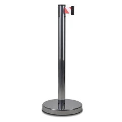 Стойка ограждения с лентой 2 м BSLN-326332 CHROME red/white или yellow/black