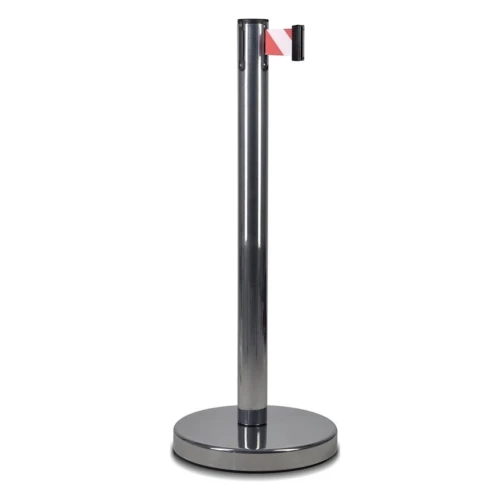 Стойка ограждения с лентой 2 м BSLN-326332 CHROME red/white или yellow/black
