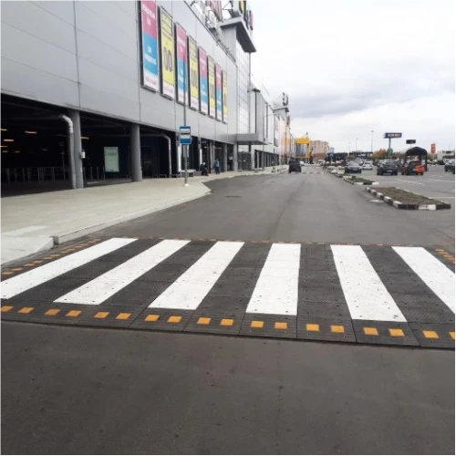 Приподнятый пешеходный переход ПИН жёлтый, средний элемент, 500х500х50 мм, композит