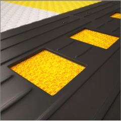 Приподнятый пешеходный переход ПИН (заезд) чёрный, 500х500х5-50 мм, композит