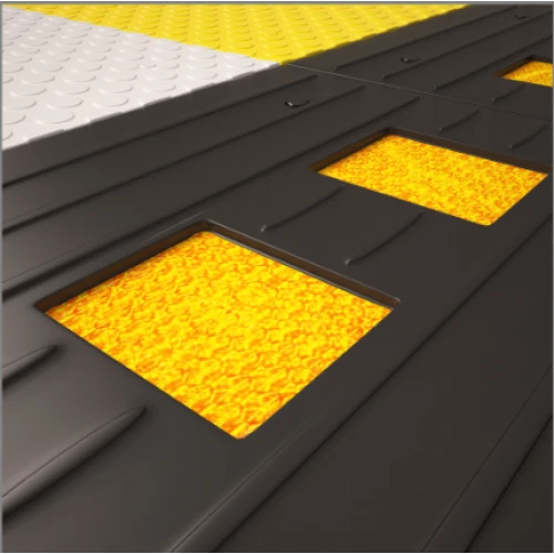 Приподнятый пешеходный переход ПИН (заезд) чёрный, 500х500х5-50 мм, композит