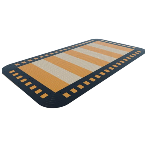 Приподнятый пешеходный переход ПИН жёлтый, средний элемент, 500х500х58 мм, композит