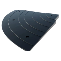 Приподнятый пешеходный переход ПИН (угловой элемент) чёрный, 450х450х5-58 мм, композит