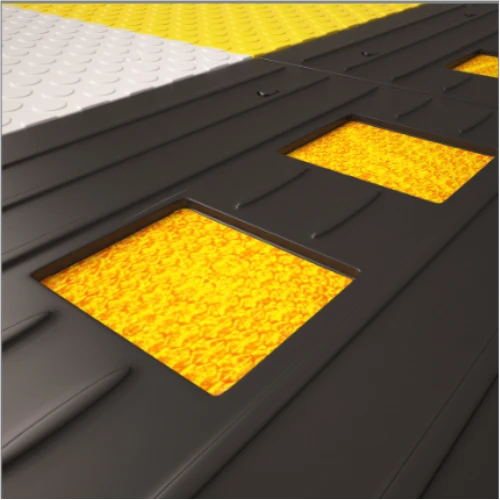 Приподнятый пешеходный переход ПИН (заезд) чёрный, 500х450х5-58 мм, композит