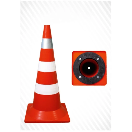 Конус сигнальный с утяжелителем 750 КС-3.4 (светоотражающая+белая полоса)