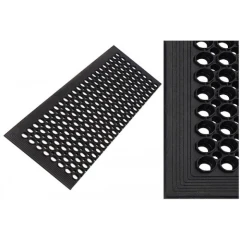 Накладка на ступень резиновая ячеистая 1500х300х13 мм с кантом по трём сторонам, без бортика