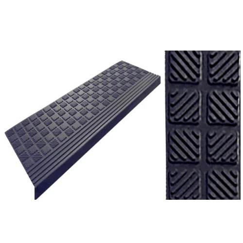 Накладка на ступень резиновая RST750 1200х300х3,5 мм c бортиком, самоклеящаяся