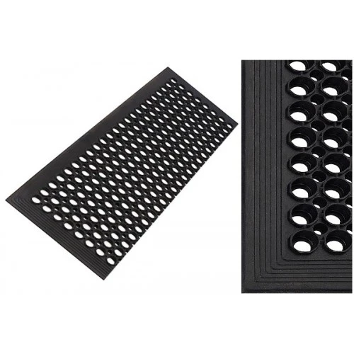 Накладка на ступень резиновая ячеистая 900х300х13 мм с кантом по трём сторонам, без бортика