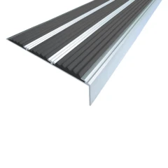 Противоскользящий алюминиевый угол-порог с тремя вставками 98 мм/5,6 мм/22,4 мм 2,7 м