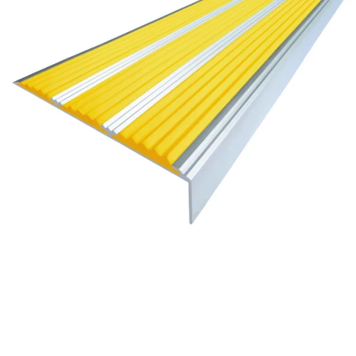 Противоскользящий алюминиевый угол-порог с тремя вставками 98 мм/5,6 мм/22,4 мм 2,7 м