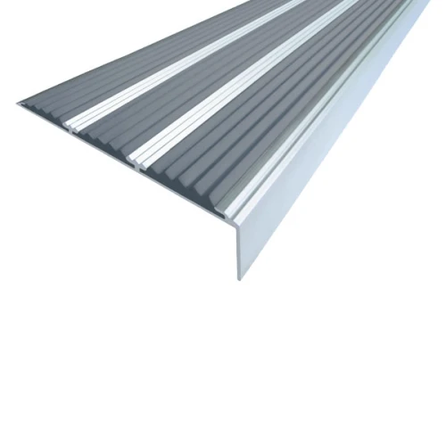 Противоскользящий алюминиевый угол-порог с тремя вставками 98 мм/5,6 мм/22,4 мм 2,7 м