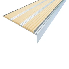 Противоскользящий алюминиевый угол-порог с тремя вставками 98 мм/5,6 мм/22,4 мм 2,7 м