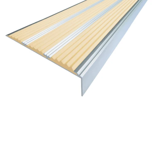Противоскользящий алюминиевый угол-порог с тремя вставками 98 мм/5,6 мм/22,4 мм 2,7 м