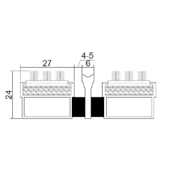 Алюминиевая грязезащитная решетка СТАНДАРТ щетка+скребок