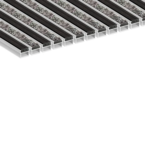 Алюминиевая грязезащитная решетка СТАНДАРТ резина+ворс