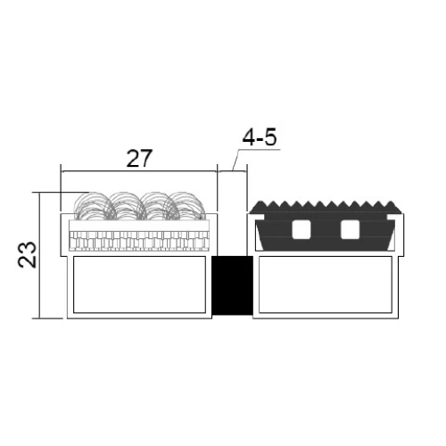 Алюминиевая грязезащитная решетка СТАНДАРТ резина+ворс