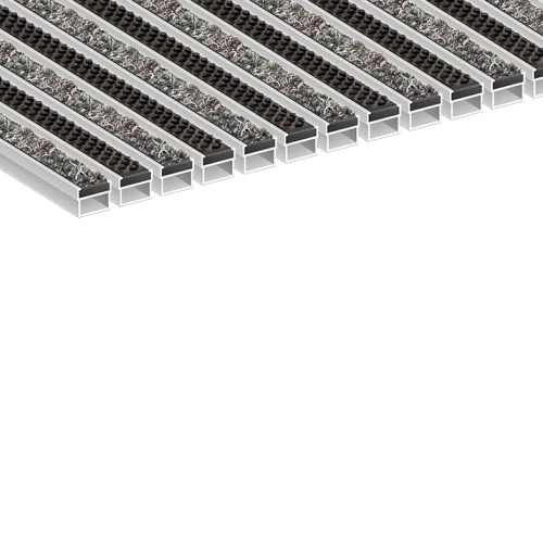 Алюминиевая грязезащитная решетка СТАНДАРТ ворс+щетка