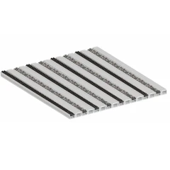 Алюминиевая грязезащитная решетка СТАНДАРТ ворс+щетка+широкий скребок