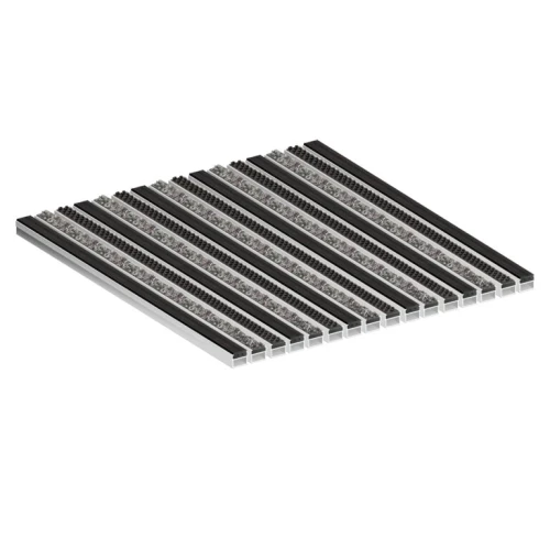 Алюминиевая грязезащитная решетка СТАНДАРТ резина+ворс+щетка