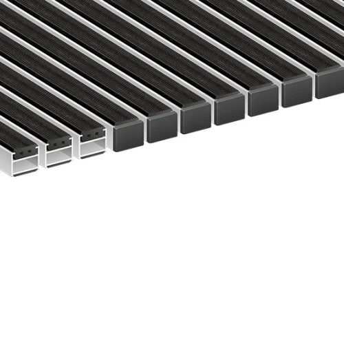 Алюминиевая грязезащитная решетка ПРЕМИУМ резина