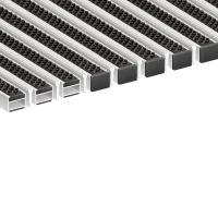 Алюминиевая грязезащитная решетка ПРЕМИУМ щетка+скребок