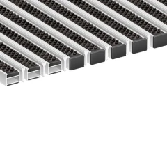 Алюминиевая грязезащитная решетка ПРЕМИУМ щетка+скребок