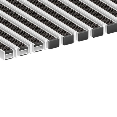 Алюминиевая грязезащитная решетка ПРЕМИУМ щетка+скребок