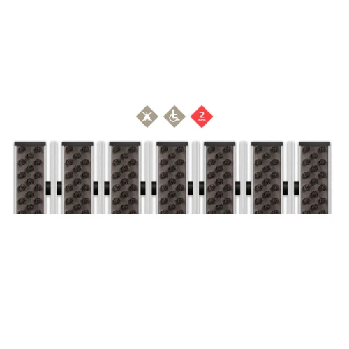 Алюминиевая грязезащитная решетка ПРЕМИУМ щетка+скребок