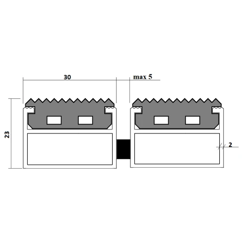 Алюминиевая грязезащитная решетка СТРОНГ резина