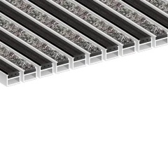 Алюминиевая грязезащитная решетка СТРОНГ резина+ворс