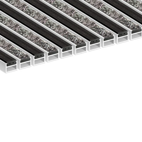 Алюминиевая грязезащитная решетка СТРОНГ резина+ворс