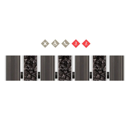 Алюминиевая грязезащитная решетка СТРОНГ резина+ворс