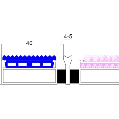 Алюминиевая грязезащитная решетка СТАНДАРТ 40 резина+ворс+скребок