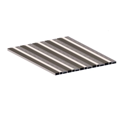 Алюминиевая грязезащитная решетка СТАНДАРТ 40 резина+ворс+широкий скребок