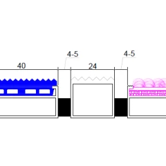 Алюминиевая грязезащитная решетка СТАНДАРТ 40 резина+ворс+широкий скребок