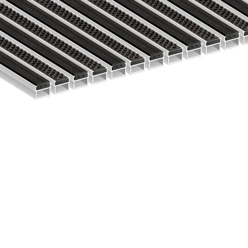 Алюминиевая грязезащитная решетка СТАНДАРТ резина+щетка