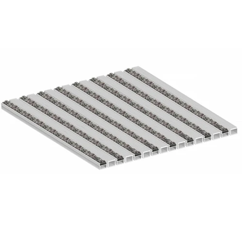 Алюминиевая грязезащитная решетка СТАНДАРТ ворс+широкий скребок