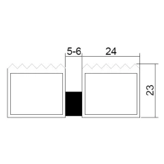 Алюминиевая грязезащитная решетка СТАНДАРТ широкий скребок