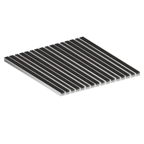 Алюминиевая грязезащитная решетка СТАНДАРТ резина+резина+щетка