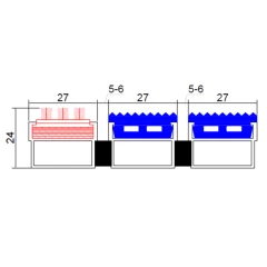 Алюминиевая грязезащитная решетка СТАНДАРТ резина+резина+щетка