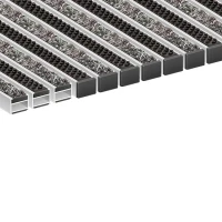 Алюминиевая грязезащитная решетка СТРОНГ ворс+щетка