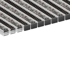 Алюминиевая грязезащитная решетка СТРОНГ ворс+щетка