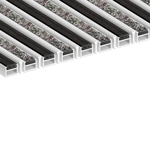 Алюминиевая грязезащитная решетка СТРОНГ резина+ворс+скребок