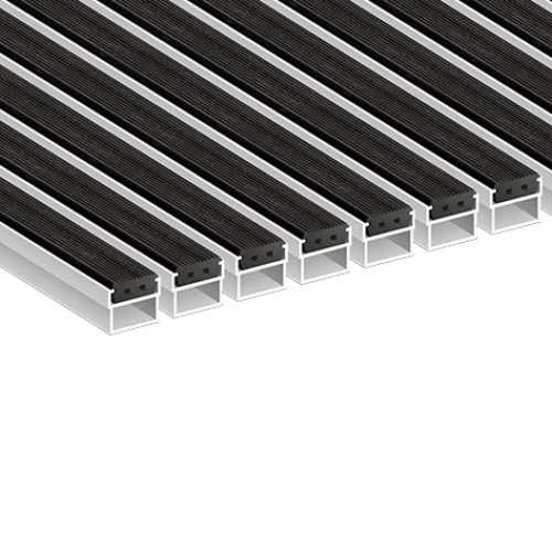 Алюминиевая грязезащитная решетка СТАНДАРТ резина